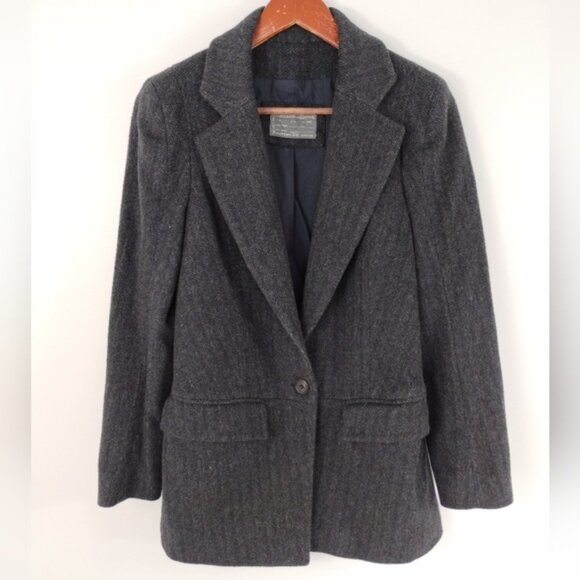 All Saints Spitalfields Blazer Size 10 Gray Herringbone Jacks Place Gyda - Picture 1 of 13